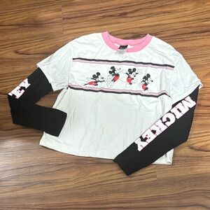 Vintage Mickey Mouse Long Sleeeve Shirt for Women